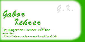 gabor kehrer business card